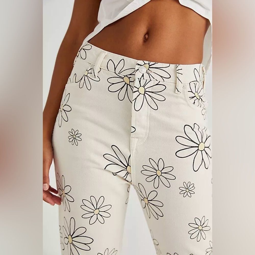 NWT Free People Daisy Wren Jeans in Neutral Motif